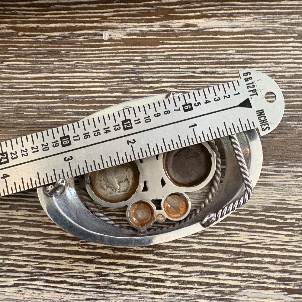 Vintage custom belt buckle featuring Buffalo nickels and brass bullet casings - Picture 16 of 16